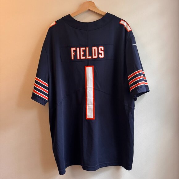 Nike Justin Fields Chicago Bears Home Game Jersey Men's Size 3X Medium Navy Blue - Picture 3 of 16